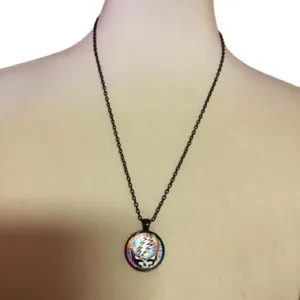 Grateful Dead tie dye steal your face necklace thumbnail 3