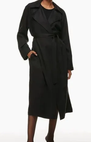 Aritzia Babaton Black Milestone Trench Coat Size: S thumbnail 2