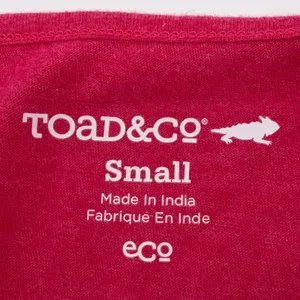 Toad&Co Palmira Dress Small Hot Pink Organic Cotton Surplice Travel Pocket Mini thumbnail 5