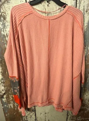 We the Free People Lovin' Leopard Waffle Knit shirt Medium thumbnail 4