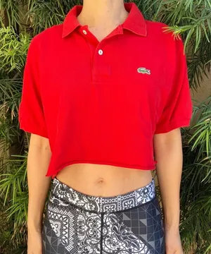 Lacoste Red Cropped Polo thumbnail 1