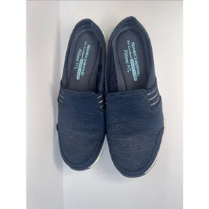 Skechers Women's 8.5 Navy Relaxed Fit Air-Cooled Memory Foam Slip On Shoes thumbnail 3