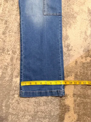 Juniors GOGO Skater Blue Cargo Style Jeans - Relaxed Fit thumbnail 8