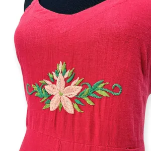 Reformation | 4 | Floral Embroidered Linen Feel Fit & Flare Lace Back Maxi Dress thumbnail 2