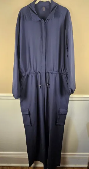 Beyond Yoga Womens Navy Weekend Warrior Cargo Jumpsuit XL thumbnail 1