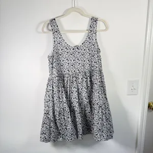 &‎ Other Stories Black White Floral Tiered Babydoll Mini Dress Womens Small thumbnail 8