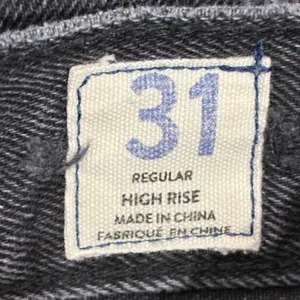 We The Free Free People High Rise Distressed Straight Leg Jeans Black Size 31 thumbnail 6
