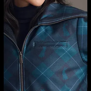 Maeve Blue Bomber Jacket with Structured Design thumbnail 3