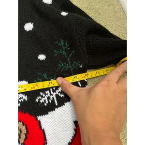 Vtg 80s pair of Christmas teddy bear sweater M ice skating winter holiday cute thumbnail 13