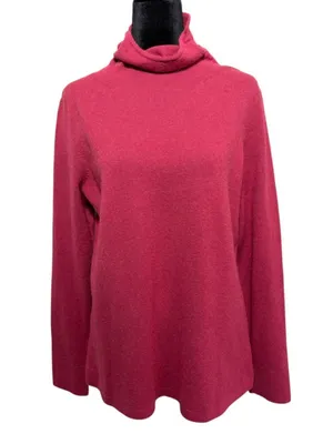 Nordstrom 100% Cashmere Mock Neck Sweater Red Burgundy thumbnail 2