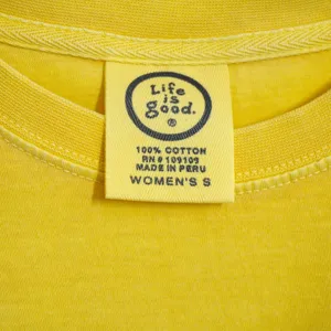 Life is Good Womens Size S Short Sleeve Yellow Flower Pot Graphic T-Shirt Cotton thumbnail 3