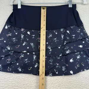 Lucky In Love Skort Womens Small Navy Tiered Ruffle Tennis Pickleball‎ Drinks thumbnail 6