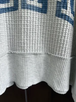 Like New Aerie Big Hug Waffle Knit L.A. Graphic Top Grey Oversized Small thumbnail 4