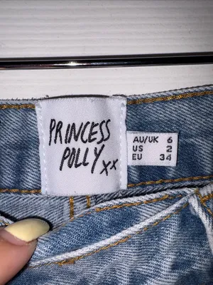 Princess Polly Xena Asymmetrical Denim Shorts Size 2 thumbnail 7