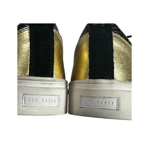Ted Baker Kulei Black Leather Gold Heel Accent Women’s Sneakers Size 9 thumbnail 3