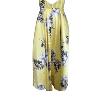 Speechless Yellow Floral High Low Dress Size 5 Spaghetti Strap Prom Formal Satin thumbnail 11