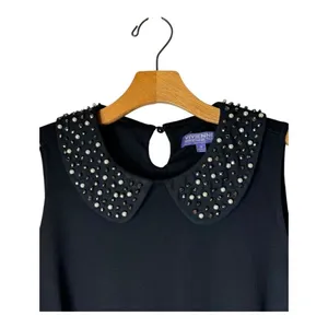 Vivienne Tam Dress Women Medium Black Peter Pan Jeweled Collar A‎ Line Cocktail thumbnail 3