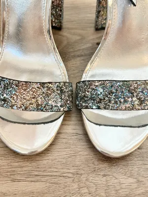 Steve Madden Carrson Multi Glitter Ankle Strap Heels Size 7.5 thumbnail 7