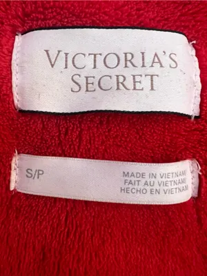 Victoria's Secret Plush Red Cozy Bath Robe Women Size S/P EUC thumbnail 7
