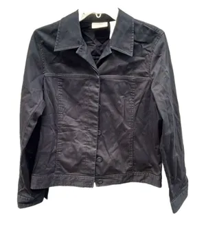 Liz Claiborne size Medium black denim jacket . thumbnail 1