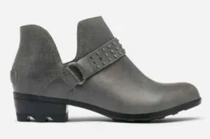 Sorel Leather Lolla II Ankle Boot Womens 7 Waterproof Quarry Grey Studded Bootie thumbnail 1