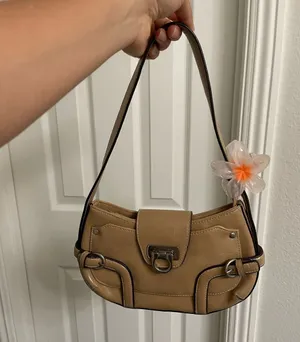 Apt. 9 Y2K Tan Shoulder Bag with Dark Trim and Silver Hardware thumbnail 1