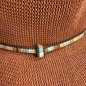 Anthropologie Cali Dream Rust Boho Wide Brim‎ Fedora Hat Beaded Band One Size thumbnail 11