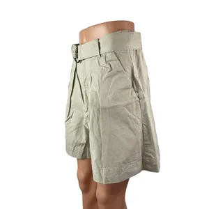 Abercrombie & Fitch Women's Beige High Rise Belted Pleated Mini Shorts Size M thumbnail 2