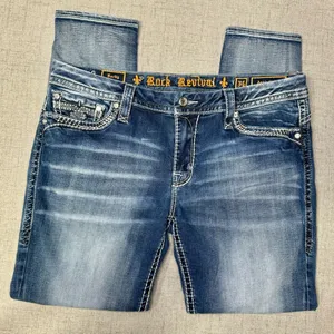 Rock Revival Barby Skinny Ankle Jeans Distressed Stretch Bling Size 34 thumbnail 4