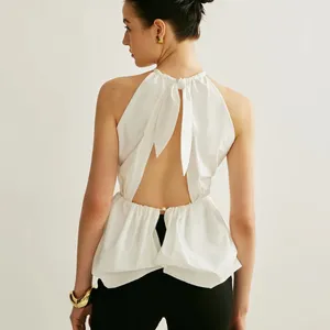 Commense Peplum Keyhole Neck Top size M White Size M thumbnail 2