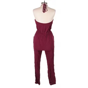 Lulus Learning to Fly Burgundy Halter Jumpsuit Large Boho Festival thumbnail 4