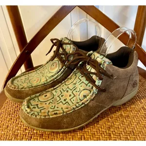 Roper leather mosaic printed booties size 8 Brown thumbnail 5