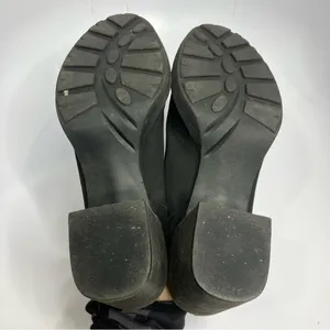 OTBT split black leather‎ clog mules block heel side 10 thumbnail 9