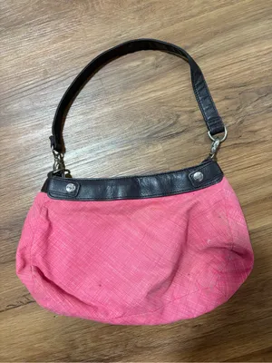 Thirty-One‎ Pink Floral Shoulder Bag Purse Black Trim Zip Top Handbag thumbnail 4