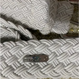 Ralph Lauren White Braided Cord Belt Silver Buckle Trim Size 44 inches thumbnail 2