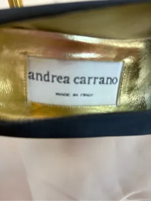 Andrea Carrano Navy Square-Toe Pumps with Gold Horsebit thumbnail 6