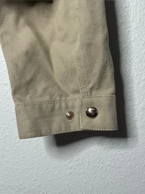 TNA Barkley Relaxed Lightweight Canvas Corduroy Collar Workwear Jacket in Tan thumbnail 5