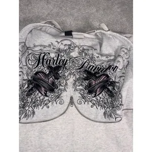 harley davidson zip up hoodie womens heart daggar L Script Split Zip Hood thumbnail 11