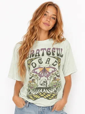 American Eagle Grateful Dead Graphic Tee XS Butterfly Skull Mushroom Band Tee thumbnail 1