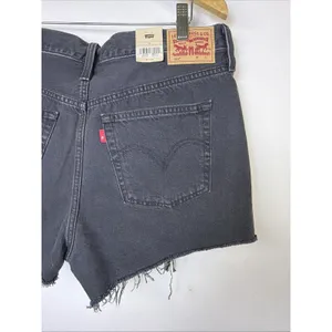 NWT Levi's 501 Women Size 32 (14) Black 100% Cotton Denim 2" Cutoff Shorts thumbnail 6