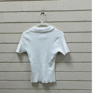 White Collared Ribbed Top size S thumbnail 2