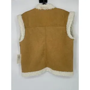 TUCKERNUCK Hyacinth House Tan Faux Suede‎ Shearling Crosby Vest M Boho Western thumbnail 5