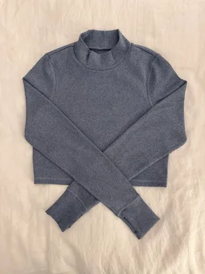 Aerie OFFLINE Long Sleeve Turtleneck Athleisure Crop Top thumbnail 1