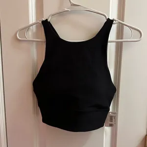 LULULEMON ENERGY RIBBED LONGLINE BRA , 4 , Black thumbnail 3