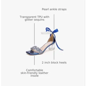 NEW Something Blue Wedding Pearl Jeweled Low Heel Shoes 8.5 thumbnail 3