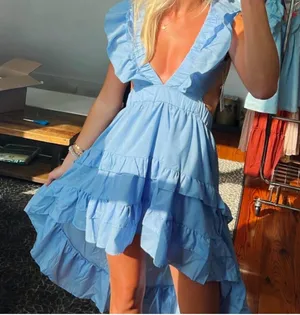 Blue Ruffle Dress thumbnail 1