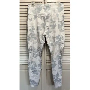 Just Fab Camo Ankle Leggings Size XL High Rise Activewear Pockets Cream/Gray EUC thumbnail 3