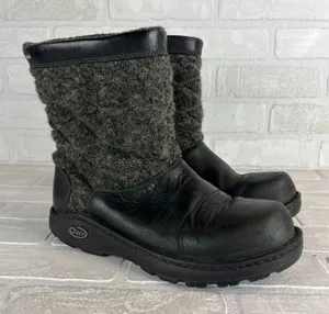 Chacos Waterproof Boots Womens 9.5 Black Gray Quilted Arbora Wool Leather Vibram thumbnail 1