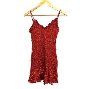 Olivaceous Women's‎ Smocked Ruffle Rib Knit Spaghetti Strap Sun Dress sz S thumbnail 3