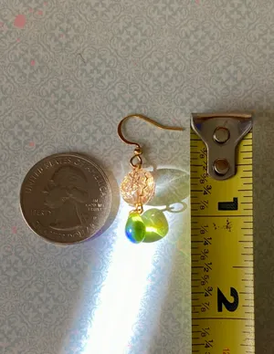 Handmade German & Czech beads elegant dangle earrings💚 thumbnail 7
